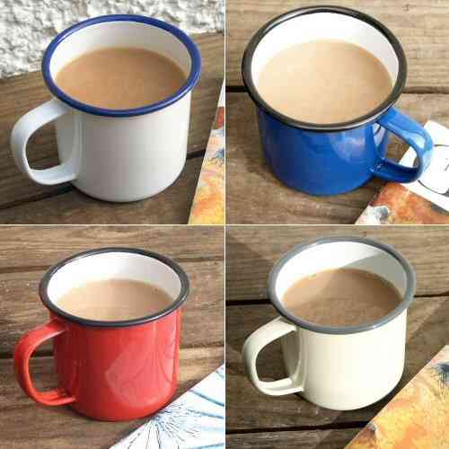 Enamel Mug Tin Cup - Half Pint - Garden