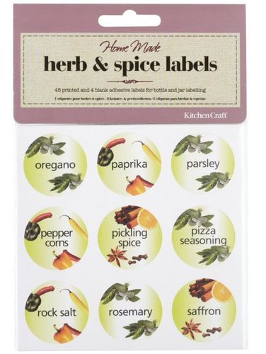 45 Decorative Herb & Spice Labels for Bottles & Jars, Self Adhesive