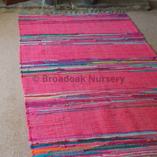 Fair Trade Indian Rag Rug 3'x5' Mexican Style - Recycled, 100% Cotton