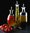 Glass Oil & Vinegar Bottle with Drizzler Pourer Spout - Various Sizes