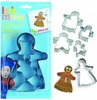 4 Metal Gingerbread Man Family Cookie Cutters - Biscuit, Pastry, Dough