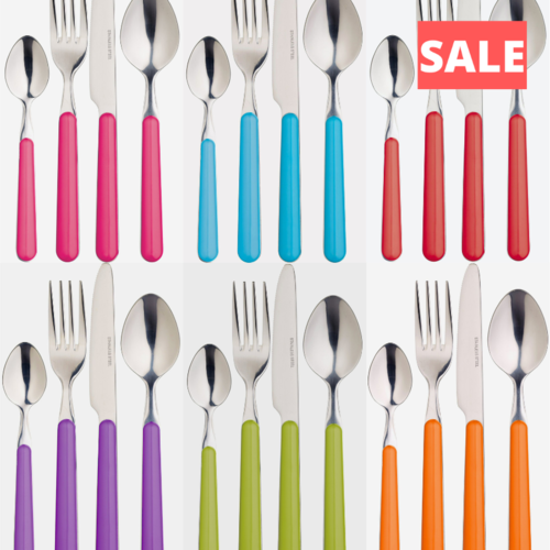 Colourful Stainless Steel Cutlery - Everyday, Picnic, Camping, Party