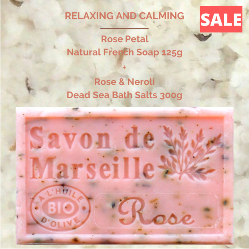 Rose Petal Savon de Marseille Soap + Dead Sea Bath Salts
