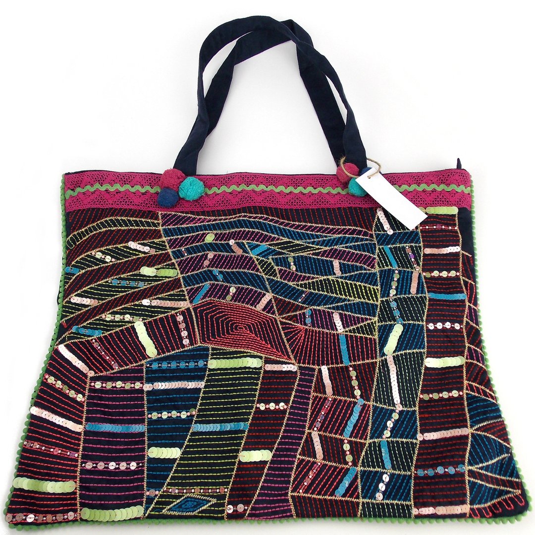 Gorgeous Fair Trade Sequin Cobweb Bag Handmade - Broadoak Nursery