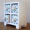 Fair Trade Wooden Trinket Chest with 4 Ceramic Drawers, Blue