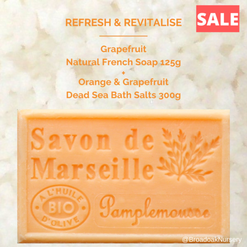Grapefruit Natural French Soap + Orange & Grapefruit Dead Sea Salts